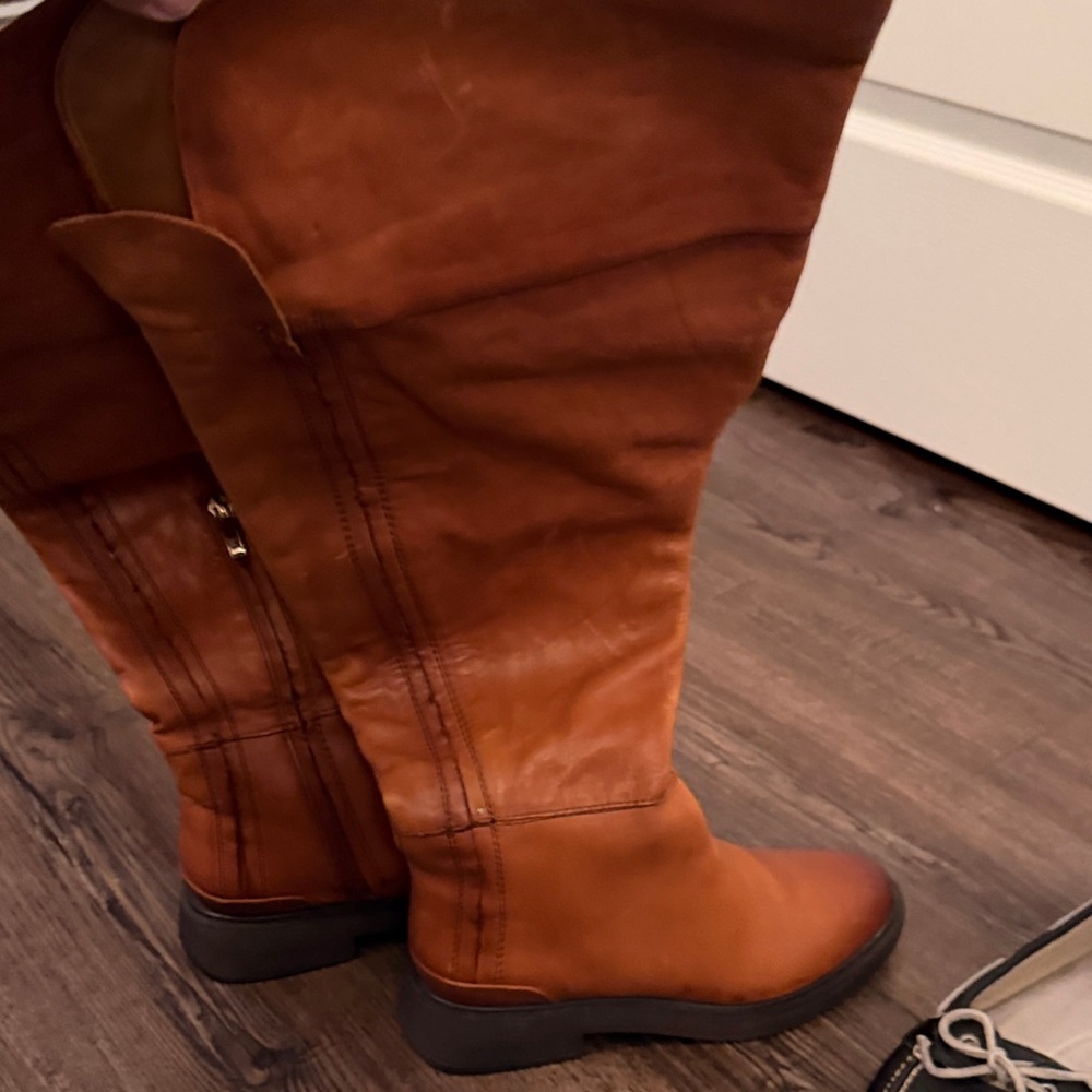 Franco Sarto leather Brown Over the Knee Boots